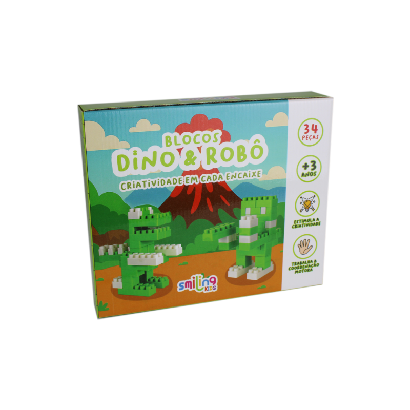 Blocos de montar - Dino & rob&ocirc;