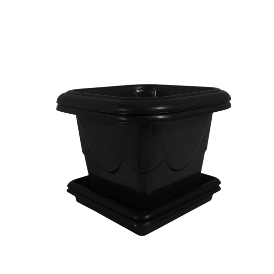 Kit 2 Vasos Quadrados Nº1 - Preto