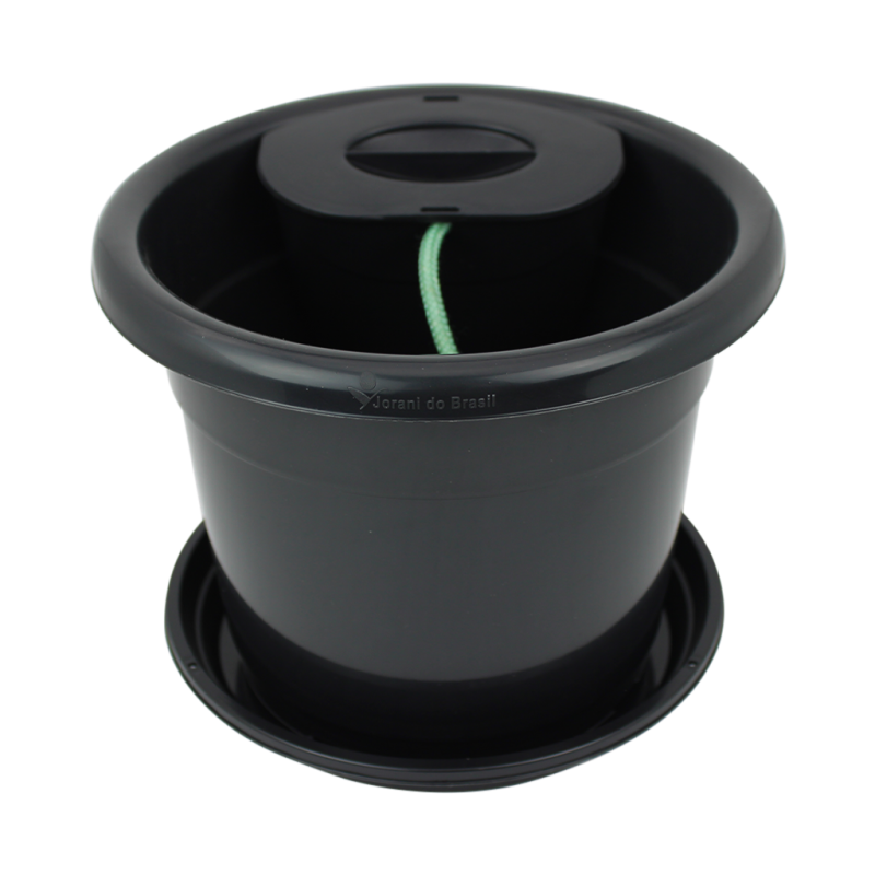 Vaso Premium N&ordm;22 Auto Irrig&aacute;vel - Preto - 4,1 litros