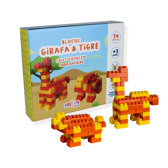 Blocos de montar - Girafa & Tigre
